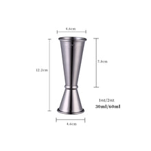 Load image into Gallery viewer, 30/60ml Double Spirit Jigger Stainless Steel Measure Cup Cocktail Drink Wine Shaker Party Bar Club Accessories Bartender Tools
