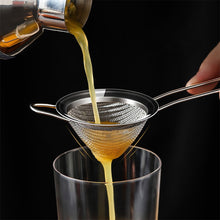 Load image into Gallery viewer, Cocktail Strainer Stainless Steel Tea Strainers Conical Food Strainers Fine Kitchen Mesh Strainer Practical Bar Strainer Tool Filter Sifter

