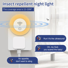 Load image into Gallery viewer, EU/UK/US Plug Ultrasonic Intelligent Frequency Conversion Insect Repellent House Indoor Small Night Light for Baby Mosquito Repellent
