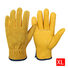Load image into Gallery viewer, 1Pair Work Gloves Soft Cowhide Driver Hunting Driving Farm Garden Welding Security Protection Safety Workers Mechanic Glove
