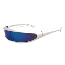 Load image into Gallery viewer, Upgraded Electroplate Futuristic Narrow Cyclops Visor Sunglasses Laser Eyeglasses UV400 Mirrored Lens Costume Eyewear Glasses
