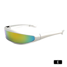 Load image into Gallery viewer, Upgraded Electroplate Futuristic Narrow Cyclops Visor Sunglasses Laser Eyeglasses UV400 Mirrored Lens Costume Eyewear Glasses
