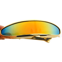 Load image into Gallery viewer, Upgraded Electroplate Futuristic Narrow Cyclops Visor Sunglasses Laser Eyeglasses UV400 Mirrored Lens Costume Eyewear Glasses
