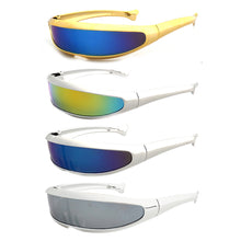 Load image into Gallery viewer, Upgraded Electroplate Futuristic Narrow Cyclops Visor Sunglasses Laser Eyeglasses UV400 Mirrored Lens Costume Eyewear Glasses

