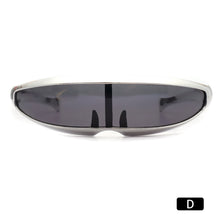 Load image into Gallery viewer, Upgraded Electroplate Futuristic Narrow Cyclops Visor Sunglasses Laser Eyeglasses UV400 Mirrored Lens Costume Eyewear Glasses
