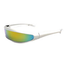 Load image into Gallery viewer, Upgraded Electroplate Futuristic Narrow Cyclops Visor Sunglasses Laser Eyeglasses UV400 Mirrored Lens Costume Eyewear Glasses
