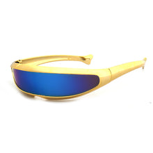 Load image into Gallery viewer, Upgraded Electroplate Futuristic Narrow Cyclops Visor Sunglasses Laser Eyeglasses UV400 Mirrored Lens Costume Eyewear Glasses
