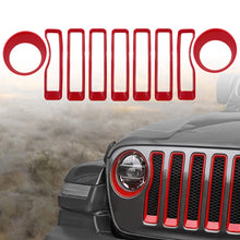 Load image into Gallery viewer, Car Headlight Lamp Decoration Sticker Mesh Front Grille Grill Insert Headlight Cover Trim for Jeep Wrangler JL JLU 2018-2022 Gladiator JT

