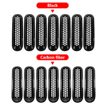 Load image into Gallery viewer, 7Pcs ABS Car Front Grill Mesh Racing Grille Kit Inserts Grille Trim Ring Proecter Frame for Jeep Wrangler TJ 1997-2006
