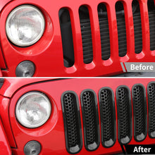 Load image into Gallery viewer, 7Pcs ABS Car Front Grill Mesh Racing Grille Kit Inserts Grille Trim Ring Proecter Frame for Jeep Wrangler TJ 1997-2006
