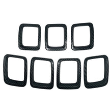 Load image into Gallery viewer, 7PCS Carbon Fiber ABS Grille Inserts Front Grill Cover Frame Trims Kit for 2017-2020 Jeep Compass Car Exterior Accessories
