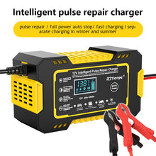 Load image into Gallery viewer, 12V 6A Car Motorcycle Battery Charger Intelligent Fast Charging Pulse Repair Type LCD Lead Acid AGM Gel VRLA Smart Charging
