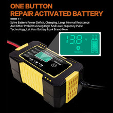 Load image into Gallery viewer, 12V 6A Car Motorcycle Battery Charger Intelligent Fast Charging Pulse Repair Type LCD Lead Acid AGM Gel VRLA Smart Charging
