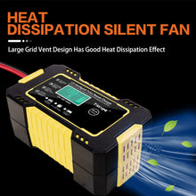 Load image into Gallery viewer, 12V 6A Car Motorcycle Battery Charger Intelligent Fast Charging Pulse Repair Type LCD Lead Acid AGM Gel VRLA Smart Charging
