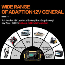Load image into Gallery viewer, 12V 6A Car Motorcycle Battery Charger Intelligent Fast Charging Pulse Repair Type LCD Lead Acid AGM Gel VRLA Smart Charging
