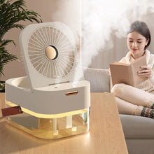 Load image into Gallery viewer, Summer Humidifier Spray Fan Portable Air Cooler Fan with Night Light Air Humidifier Cooling Fan Office Desktop Fan
