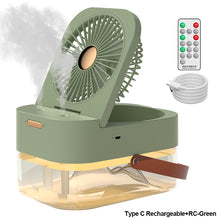 Load image into Gallery viewer, Summer Humidifier Spray Fan Portable Air Cooler Fan with Night Light Air Humidifier Cooling Fan Office Desktop Fan
