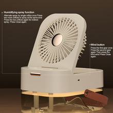 Load image into Gallery viewer, Summer Humidifier Spray Fan Portable Air Cooler Fan with Night Light Air Humidifier Cooling Fan Office Desktop Fan

