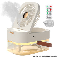 Load image into Gallery viewer, Summer Humidifier Spray Fan Portable Air Cooler Fan with Night Light Air Humidifier Cooling Fan Office Desktop Fan
