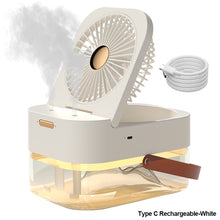 Load image into Gallery viewer, Summer Humidifier Spray Fan Portable Air Cooler Fan with Night Light Air Humidifier Cooling Fan Office Desktop Fan
