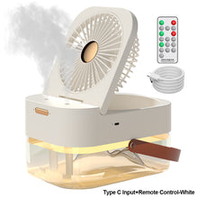 Load image into Gallery viewer, Summer Humidifier Spray Fan Portable Air Cooler Fan with Night Light Air Humidifier Cooling Fan Office Desktop Fan
