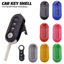 Load image into Gallery viewer, 3Pcs/set 3 Buttons Remote Modified Flip Silica Car Key Shell Cover Blade Key Cover Case For Fiat 500 Panda Punto Bravo
