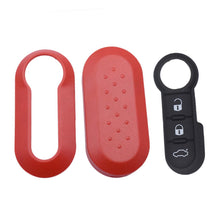 Load image into Gallery viewer, 3Pcs/set 3 Buttons Remote Modified Flip Silica Car Key Shell Cover Blade Key Cover Case For Fiat 500 Panda Punto Bravo
