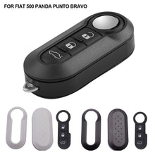 Load image into Gallery viewer, 3Pcs/set 3 Buttons Remote Modified Flip Silica Car Key Shell Cover Blade Key Cover Case For Fiat 500 Panda Punto Bravo
