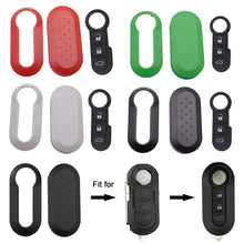 Load image into Gallery viewer, 3Pcs/set 3 Buttons Remote Modified Flip Silica Car Key Shell Cover Blade Key Cover Case For Fiat 500 Panda Punto Bravo
