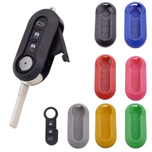 Load image into Gallery viewer, 3Pcs/set 3 Buttons Remote Modified Flip Silica Car Key Shell Cover Blade Key Cover Case For Fiat 500 Panda Punto Bravo

