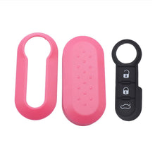 Load image into Gallery viewer, 3Pcs/set 3 Buttons Remote Modified Flip Silica Car Key Shell Cover Blade Key Cover Case For Fiat 500 Panda Punto Bravo
