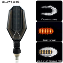 Load image into Gallery viewer, 2Pcs LED Motorcycle Turn Signals Lights Flasher Blinker Dual Colors Amber Signals Daytime Light Moto Indicator Lamp Accessories
