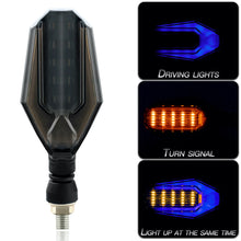 Load image into Gallery viewer, 2Pcs LED Motorcycle Turn Signals Lights Flasher Blinker Dual Colors Amber Signals Daytime Light Moto Indicator Lamp Accessories
