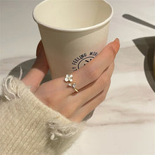 Load image into Gallery viewer, Fashion Temperamental Flower Ring Versatile Pearl Zircon Opening Adjustable Alloy Ring Jewelry Accessory for Women
