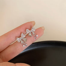 Load image into Gallery viewer, Shiny Bowknot Zircon Earrings Fashion Temperamental Alloy Earrings Ear Studs Women Jewelry Accessories
