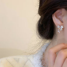 Load image into Gallery viewer, Shiny Bowknot Zircon Earrings Fashion Temperamental Alloy Earrings Ear Studs Women Jewelry Accessories
