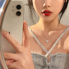 Load image into Gallery viewer, Shiny Love Pendant Double Layer Necklace Fashionable Niche Alloy Necklace Clavicle Chain Jewelry Accessory
