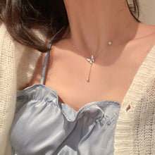 Load image into Gallery viewer, Shiny Silver Butterfly Diamond Necklace Simple Niche Alloy Necklace Clavicle Chain Jewelry Accessory for Women
