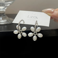 Load image into Gallery viewer, Temperamental Flower Imitation Pearl Earrings Niche Unique Alloy Ear Studs Earrings Jewelry Accessories for Women
