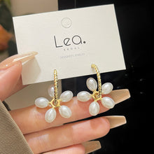 Load image into Gallery viewer, Temperamental Flower Imitation Pearl Earrings Niche Unique Alloy Ear Studs Earrings Jewelry Accessories for Women
