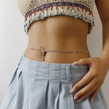 Load image into Gallery viewer, Fashionable Personalized Micro Diamond Navel Nail Waist Chain Sexy Rhinestone Tassel Waist Chain Women Body Jewelry
