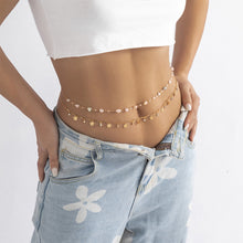 Load image into Gallery viewer, Retro Double Layered Imitation Crystal Colorful Waist Chain Body Chain Metal Chain Butterfly Tassel Body Chain Waist Chain Jewelry
