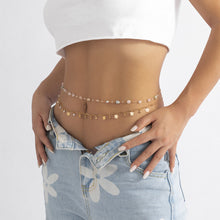 Load image into Gallery viewer, Retro Double Layered Imitation Crystal Colorful Waist Chain Body Chain Metal Chain Butterfly Tassel Body Chain Waist Chain Jewelry
