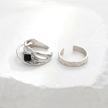 Load image into Gallery viewer, 2pcs/set Geometric Wave Alloy Rings Niche Personalized Opening Adjustable Rings Set Jewelry Accessories
