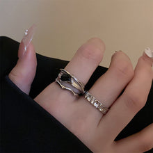Load image into Gallery viewer, 2pcs/set Geometric Wave Alloy Rings Niche Personalized Opening Adjustable Rings Set Jewelry Accessories
