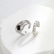 Load image into Gallery viewer, 2pcs/set Geometric Wave Alloy Rings Niche Personalized Opening Adjustable Rings Set Jewelry Accessories
