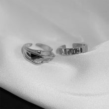 Load image into Gallery viewer, 2pcs/set Geometric Wave Alloy Rings Niche Personalized Opening Adjustable Rings Set Jewelry Accessories
