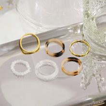 Load image into Gallery viewer, 6pcs/set Simple Niche Alloy Acrylic Rings Set Retro Plain Rings Set Fashion Jewelry Accessories for Women
