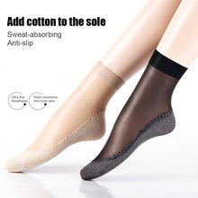 Load image into Gallery viewer, Cotton Soled Silk Stockings Sweat-absorbing Anti-skid Anti Snagging Stockings Lightweight Breathable Summer Women Stockings
