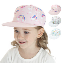 Load image into Gallery viewer, Children's Cartoon Print Baseball Cap Fashion Hip Hop Flat Brim Adjustable Duck Cap Outdoor Breathable Shade Sunscreen Hat Age 1-8 Years Old
